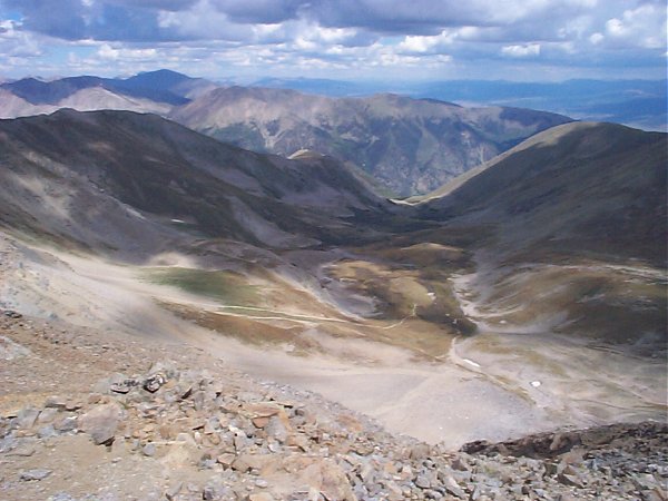 And looking down on Missouri Gulch from the summit.