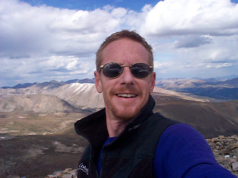 Self-portrait of the author on top of Mount Sherman.