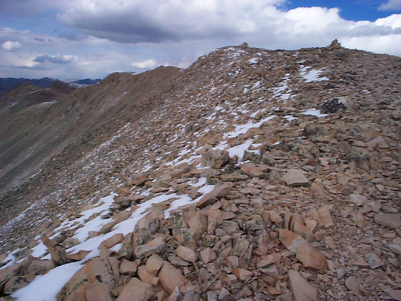 Looking back on where I came, you can clearly see the many rock structures on and near the summit.