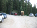 The parking lot near the trailhead.