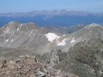 The prominent peak in the distance is Mount of the Holy Cross (elevation 14,005 feet) about 20 miles and a few degrees north of west.