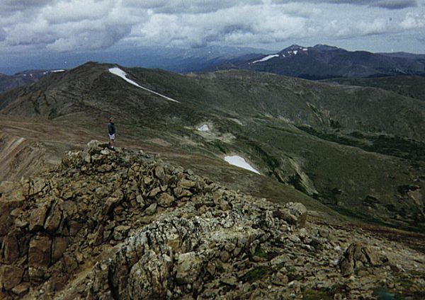 Steve hanging out and enjoying the view from just north of the summit of Bard Peak.