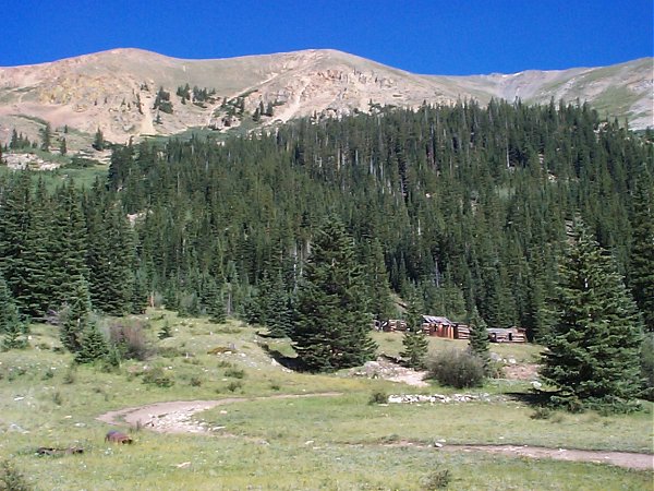 About 1 1/2 miles up the 4WD road I began my climb at the Banker Mine. My pre-trip research indicated that I might find a trail here but I never did.  Instead I bushwhacked up the hill to gain elevation and eventually the ridge that led to Browns Peak.