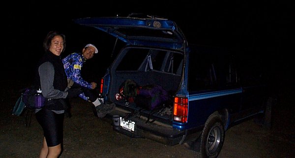 Getting ready to leave the trailhead - 4:00 a.m.