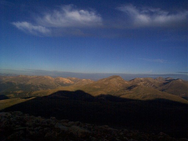 The shadow of Mount Bierstadt.