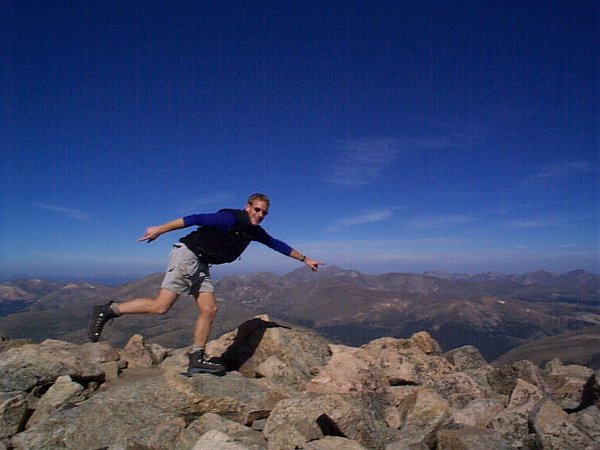 Steve - doing a phoon on the summit.