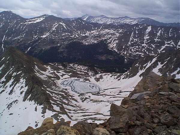 ??? Lake from the summit of Pica Peak.