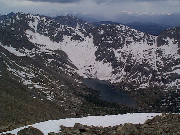 Mystic Island Lake from the summit of Pica Peak.