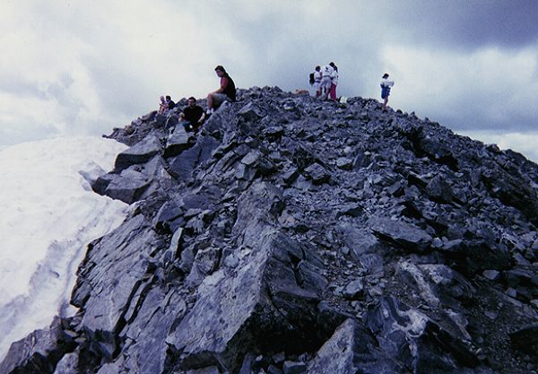 The crowd on the summit of Torreys Peak.