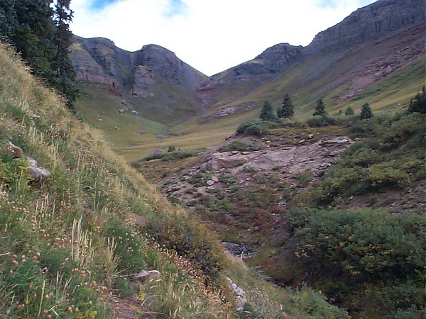 A closer view of the valley we had to climb up and over.