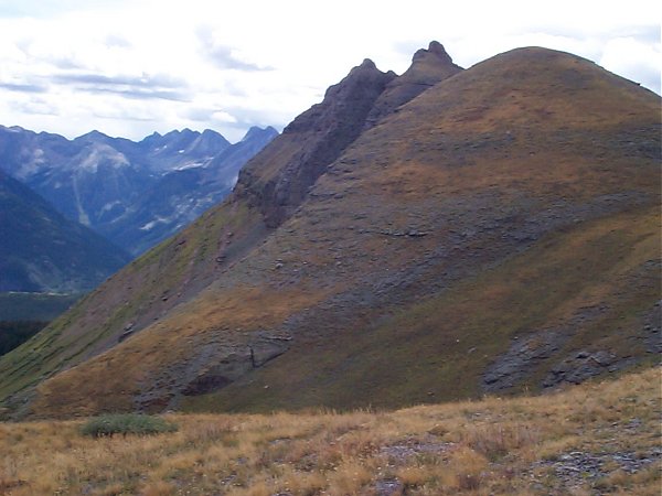 From almost the same elevation, the view looking back on Turkshead Peak (12,734 feet).