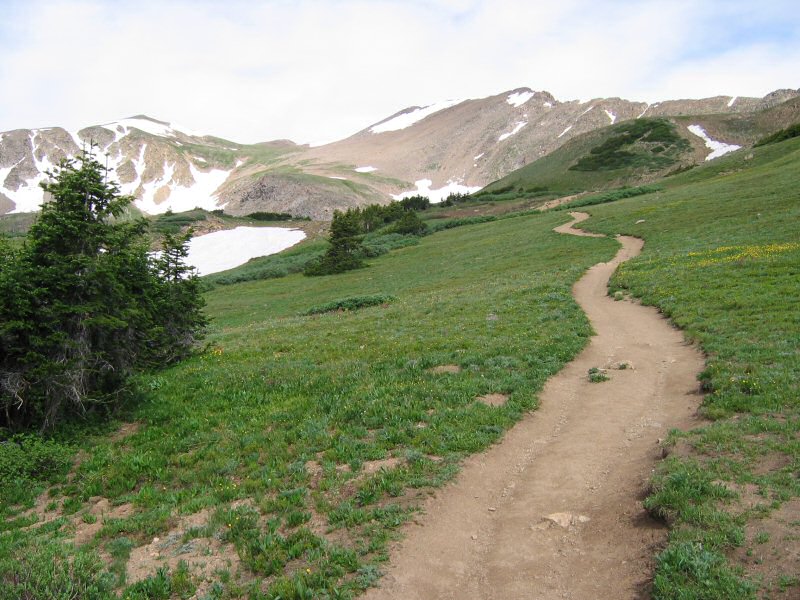 And looking west where our trail heads - the final push up to Herman Lake.