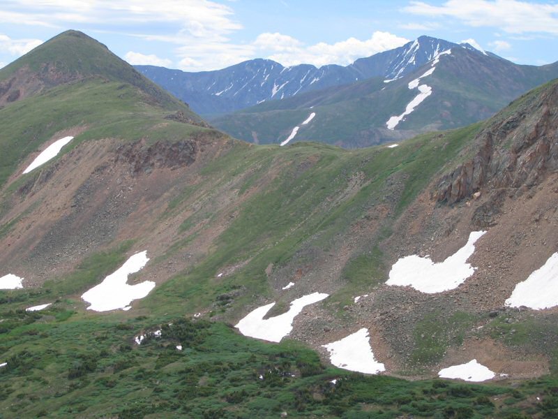 Looking at the back side of Bard Peak, you can also see Torreys Peak and Grays Peak is also barely visible.