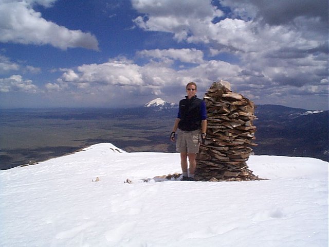 Posing on top with East Spanish Peak in the background.  How about those camera timers?