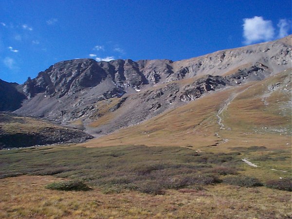 The highpoint at the left end of that long ridge is our goal - Missouri Mountain.