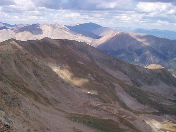 I'm pretty sure that's Mount Hope and Quail Mountain mid-photo, with Mount Elbert looming in the background.