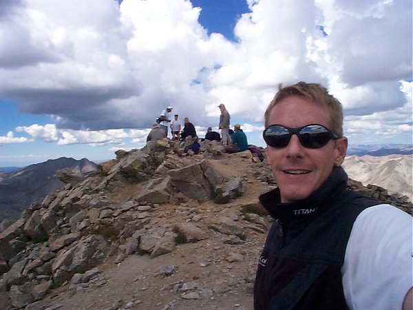 That's me on the summit along with the crowds.