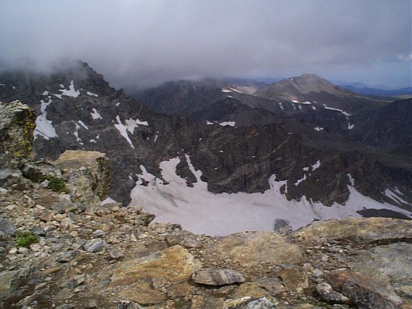 Storm clouds moving in over Audobon Mountain.