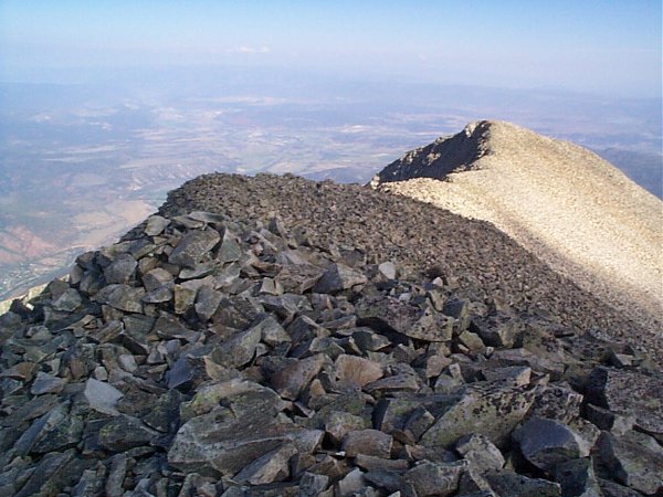 Looking down on the lower Roaring Fork Valley from the summit of West Mount Sopris.