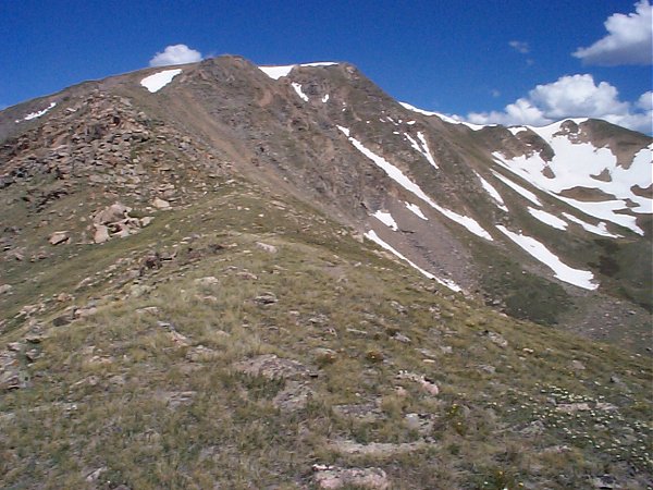Also from the saddle at point "1", this is the view looking up towards the ridge route to the summit of Whale Peak.