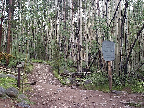 About five minutes into the hike is the Wilderness boundary.