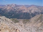 About 6 miles to the north-northwest you have a clear view of La Plata Peak.  You can also see Mount Massive and Mount Elbert in this photo.