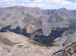 There are three 14'ers in this photo taken to the east: Mount Belford - 14,197 feet, Missouri Mountain - 14,067 feet, and Mount Harvard - 14,420 feet.