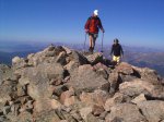 John and Marina walking around the summit.