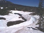 Mitchell Creek erroded this snow bank to the point of collapse.