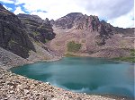 The view of Cathederal Peak (el. 13,943) over Cathedral Lake (looking west-northwest).