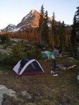 Our campsite in the shadow of Fools Peak.