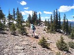 At about seven-tenths of a mile you begin to feel a real high alpine experience and you find yourself suddenly above treeline.