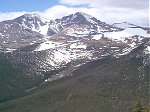 Long's Peak in all its glory - 14,251 feet - 3.7 miles away where we were on the top of Estes Cone.