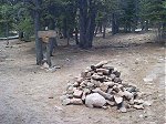 Check out the size of this cairn where you need to turn right to head up to Estes Cone (to the left is Storm Pass) about 2.5 miles into the hike (10,200 feet).