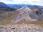 This is a view of the no named sub-peak which we had just come over (looking southwest).