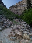 The rocky first steps of the hike.