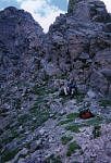 Sitting on the rocks beside the saddle. Sitting on the rocks beside the saddle.