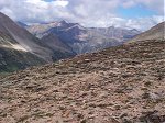 Mount Champion (13,646 feet) provides a centerpiece to the view to the north from the saddle.