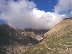The view up towards Chasm Lake. The view up towards Chasm Lake.