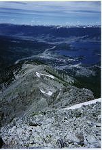 Looking down on Frisco and Dillion Reservoir. Looking down on Frisco and Dillion Reservoir.