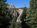 A waterfall across the valley.
