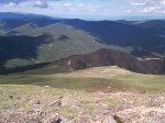 Looking back on the gentle climb as seen from the summit of Uneva Peak.