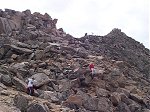 Once you get to the saddle (about 4-1/2 miles into the hike) the trail dissapears into these rocks for the last three quarters of a mile to the summit.